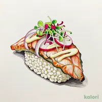 漬け活〆真鯛わさびマヨ 香味野菜