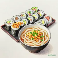 すし10種盛り+かけうどん