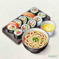 すし10種盛り＋かけうどん＋茶碗蒸し