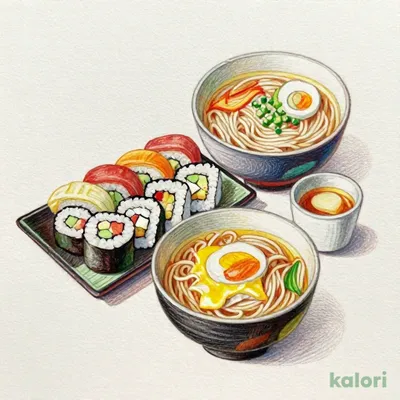 すし10種盛り＋かけラーメン＋茶碗蒸し