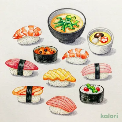 すし10種盛り＋味噌汁＋茶碗蒸し