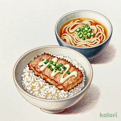 まぐろカツ丼＋かけラーメン