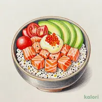 サーモンとアボカドのポキ丼