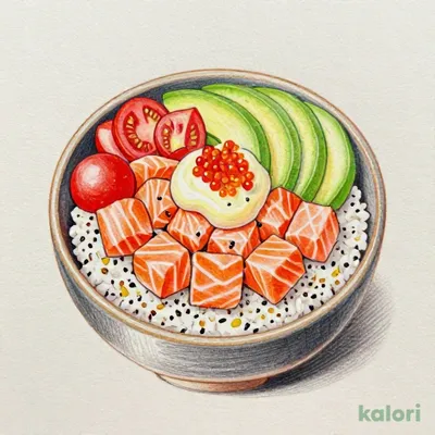 サーモンとアボカドのポキ丼