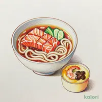 ポキ丼＋かけうどん＋茶碗蒸し