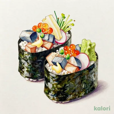 〆さば わさびマヨ軍艦 香味野菜