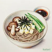 Soba with Grated Yam and Okra