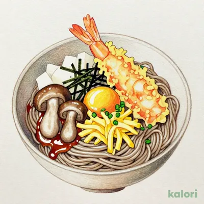 海老天ねばとろそば