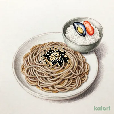 ごまそばと三種の海鮮漬け小丼のセット