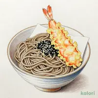 ごまそばと大海老の天丼のセット