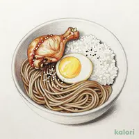 ごまそばと森林どりの親子丼のセット