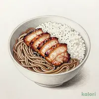 ごまそばと炙り煮豚重のセット