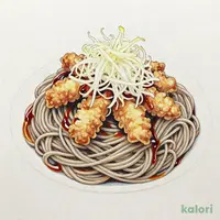 一口鶏天と鬼おろしの冷やしそば