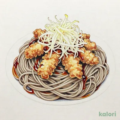 一口鶏天と鬼おろしの冷やしそば