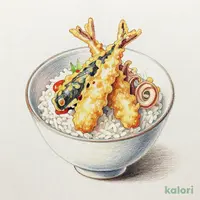 厚身キスといかの小天丼