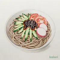 彩り野菜のサラダそば