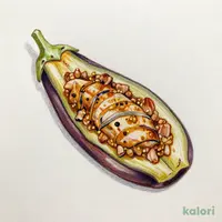 秋茄子 鴨の肉味噌かけ