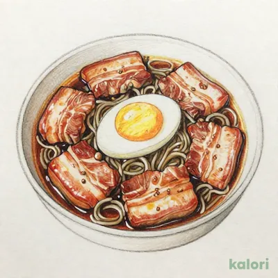 蕎麦つゆで煮る豚角煮〜温玉添え〜
