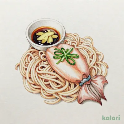 蕎麦屋の一口いかそうめん