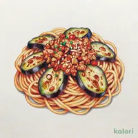旨辛ナスの自家製ミートパスタ