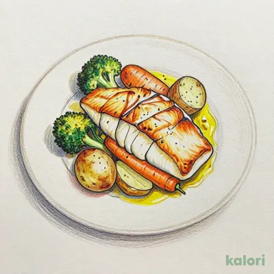 白身魚のオーブン焼き プレート