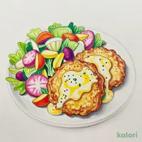 白身魚フリットと根菜の彩りサラダ たまごソース添え