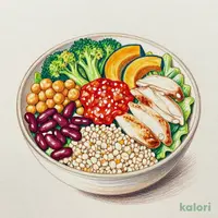 Steamed Chicken and Bean Tomato Salad Bowl with Barley