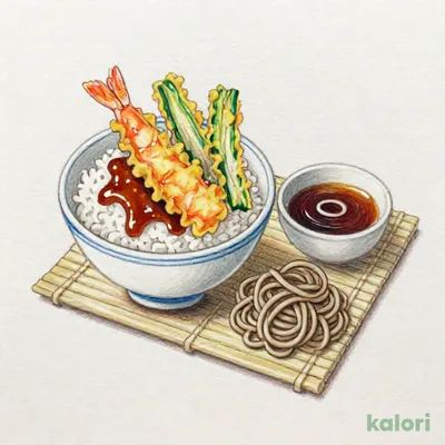 ミニ天重と麺セット