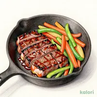 熟成牛はらみと野菜の鉄板焼きセット(100g)