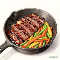 熟成牛はらみと野菜の鉄板焼きセット(150g)