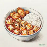 豆腐たっぷり麻婆豆腐と鶏の唐揚げセット