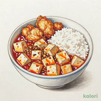 豆腐たっぷり麻婆豆腐と鶏の唐揚げセット