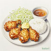 鶏の唐揚げ定食 5個