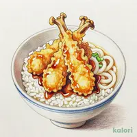 たれづけ松茸と牡蠣の秋天重(温)小うどん付