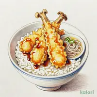 たれづけ松茸と牡蠣の秋天重(温)小そば付