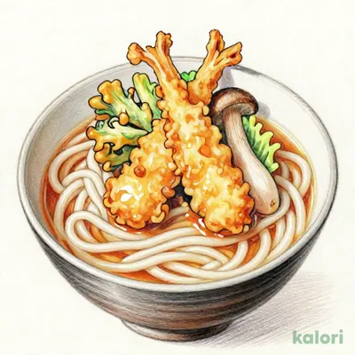 松茸と牡蠣の秋天ぷらうどん（温）