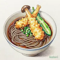 松茸と牡蠣の秋天ぷらそば（温）