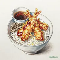 たれづけとり天重（冷）小そば付