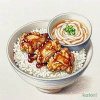 たれづけとり天重（温）小うどん付