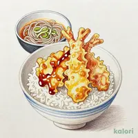 たれづけとり天重（温）小そば付
