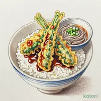たれづけ国産野菜天重（冷）小そば付