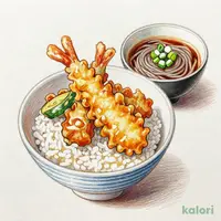 たれづけ国産野菜天重（温）小そば付