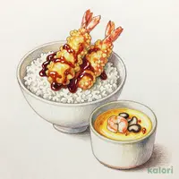 たれづけ大海老天重 茶碗蒸し付き