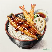 たれづけ海老穴子天重（冷）小そば付