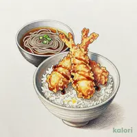 とり天丼（温）小そば付
