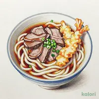 とり小天ぷらと牛肉つけ汁うどん