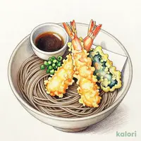 大海老小天ぷらとそば（冷）