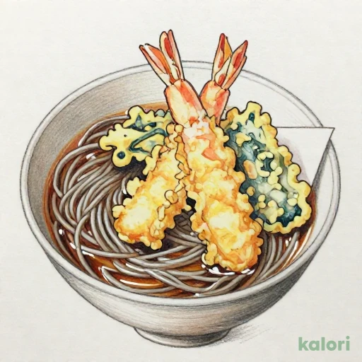 大海老小天ぷらとそば（温） 683kcal｜カロリー・栄養成分 | 天ぷらてんや