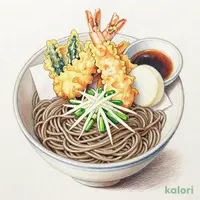 大海老小天ぷらと冷やしおろしそば