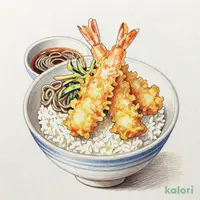 海老穴子天丼（冷）小そば付